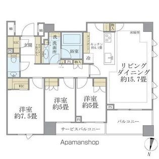 BRILLIA高輪REFIR【3階】の間取り