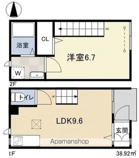 サンライズ笹部【1階】の間取り