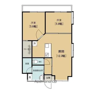 アテンザ鴨池【303号室】の間取り