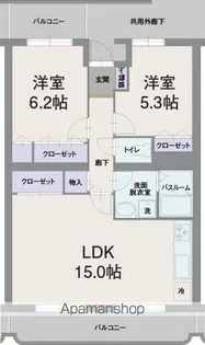 アウローラ桜堤【3階】の間取り