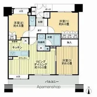 ナイスシティアリーナ北仙台【9階】の間取り
