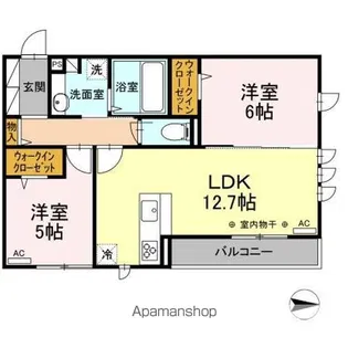 メゾンフルール【2階】の間取り