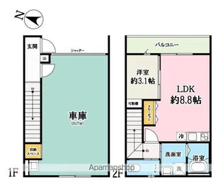 (仮称)三橋5丁目ガレージハウス【102号室】の間取り