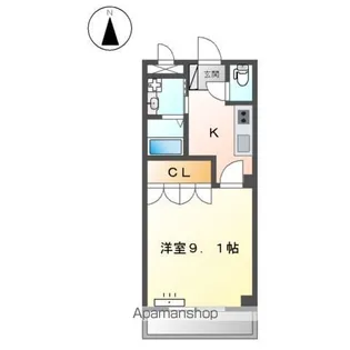 グランディールU【206号室】の間取り