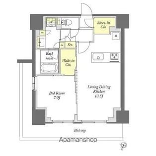 プライムメゾン千葉新町【13階】の間取り
