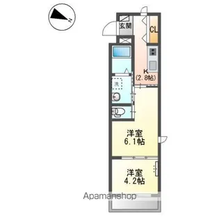 ベルモンターニュ【4階】の間取り