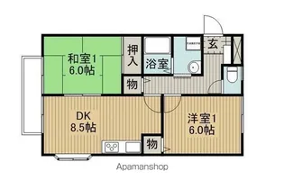 サンビレッジ花櫚B【201号室】の間取り