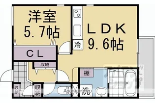 HYGGE伏見【103号室】の間取り