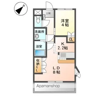 エスポアール白山【1階】の間取り