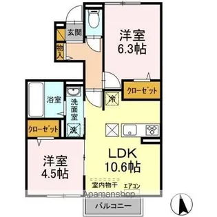 コーポ ルピナス【1階】の間取り