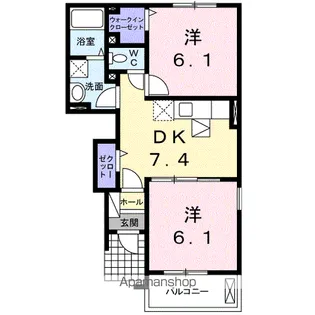 プリムローズA【1階】の間取り