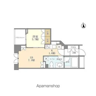 シティハウス東京新橋【612号室】の間取り