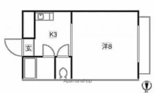 ハイツ矢賀新町1【4階】の間取り