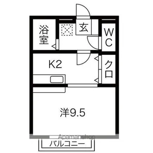 ジェリクル八幡【201号室】の間取り