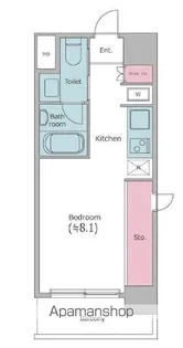 レジディア中目黒Ⅱ【4階】の間取り