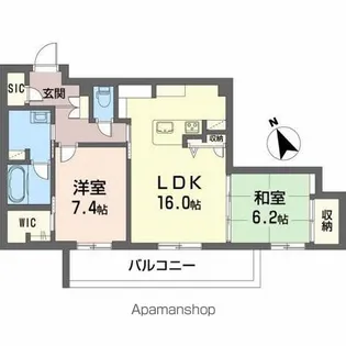 GRAND BLEU DE SASAOKA【3階】の間取り