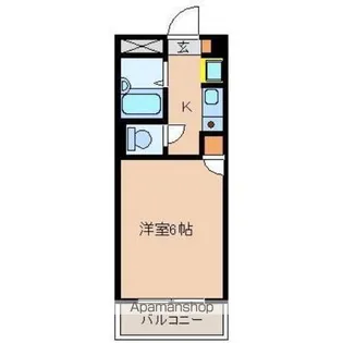 オクトワール宮崎北【206号室】の間取り