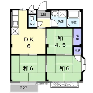 ハイツ東山【1階】の間取り