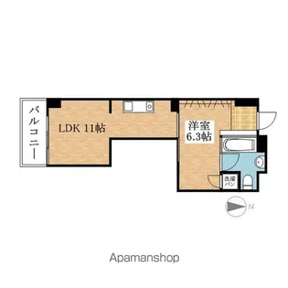 1LDKの間取り画像