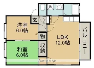 ヴィラ信濃【202号室】の間取り