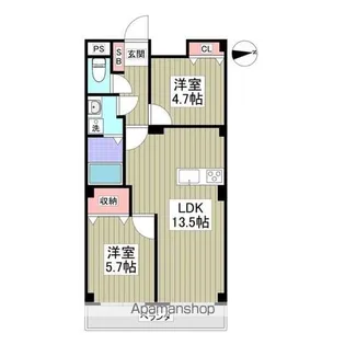 シャイニーハイツ【304号室】の間取り