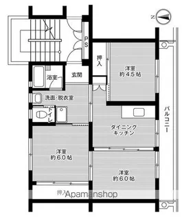 ビレッジハウス城島I【404号室】の間取り