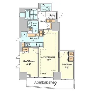 グランスイート四谷エクシア【9階】の間取り