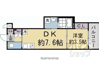 アクアプレイス京都聚楽第【203号室】の間取り