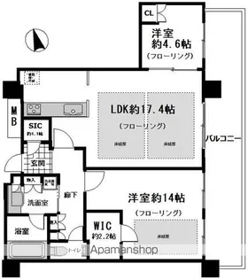 2LDKの間取り画像