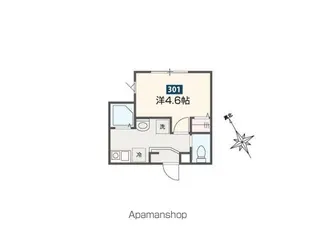 クレセント河辺【3階】の間取り