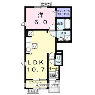 サンリット ヒル Ⅲ【1階】の間取り