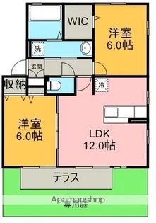 ROSEVILLA B棟【1階】の間取り