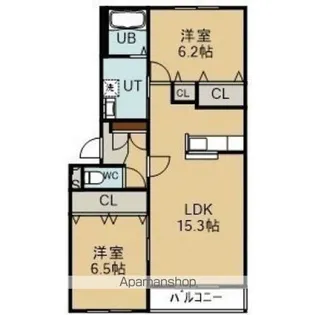 ル・シャルールレジェⅡ【1階】の間取り