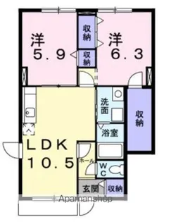 ウエストシャルマン【1階】の間取り