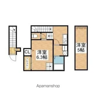 愛知県名古屋市北区清水2丁目【アパート】の間取り