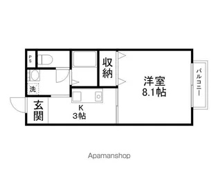 Studio Flat Bloom【201号室】の間取り