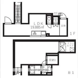 ミオテゾーロ哲学堂カーザ【1階】の間取り