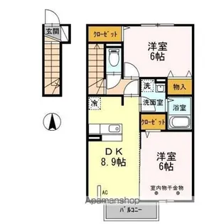 ロイヤルビレッジ C【2階】の間取り