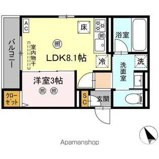 ルミエ西川口【1階】の間取り