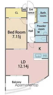 GRACEFUL HILLS南佐古【302号室】の間取り