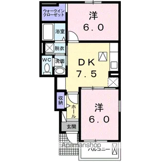 カーサ アリス【1階】の間取り