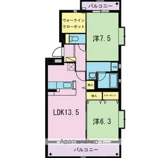 ベルジュ【4階】の間取り