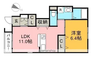 OHANA雄峰﨑【1階】の間取り