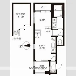 ハーモニーテラス愛知町2【1階】の間取り