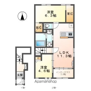 クリーク ヴェルデ【203号室】の間取り