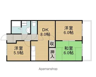 フロンティア深野【1階】の間取り