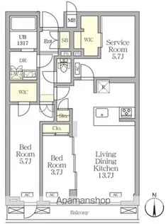 アジールコート都立大学【2階】の間取り
