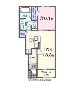 クレール九番館【1階】の間取り