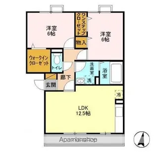 カーサ フェリーチェ AB【2階】の間取り