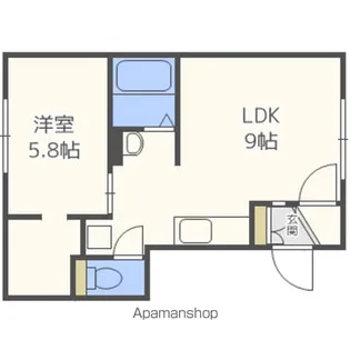 グランメール学園前【402号室】の間取り